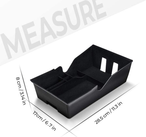Alternative view of DESLE Tesla Model 3 Flocked Center Console Organizer Tray.Only Fit 2017-2020 Model 3
