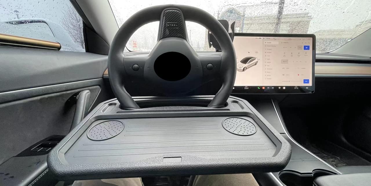 DESLE For Tesla 3/Y Multi-Functional Portable Car Laptop and Food Steering Wheel Tray - Image 7