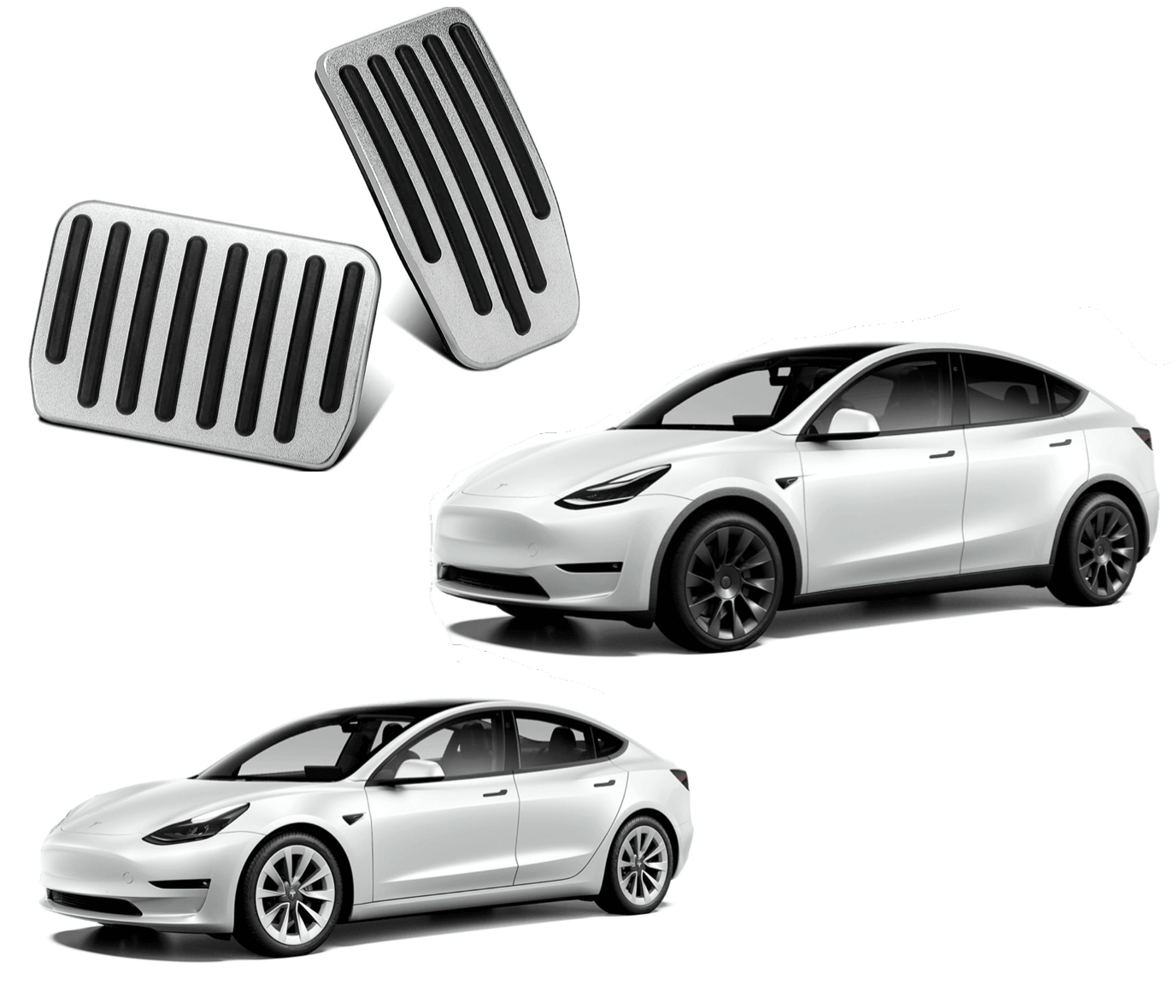 DESLE Performance Pedal Covers for Tesla Model 3 And Model Y(Sliver)