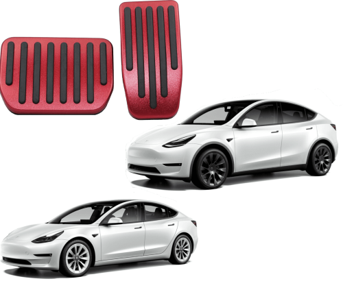 DESLE Performance Pedal Covers for Tesla Model 3 And Model Y(Red)