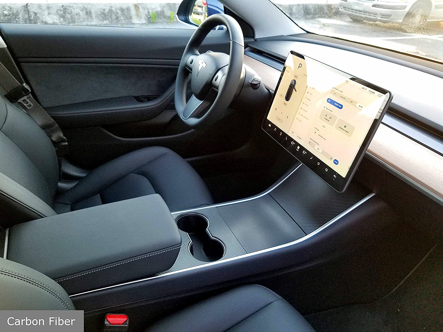DESLE Only Fit Tesla Model 3 Center Console Cover Kit.Fit 2017-2020 Model 3, Not Fit For New Model 3. - Image 11
