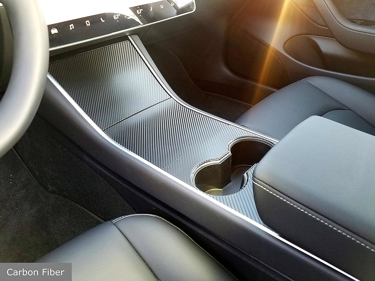 DESLE Only Fit Tesla Model 3 Center Console Cover Kit.Fit 2017-2020 Model 3, Not Fit For New Model 3. - Image 9