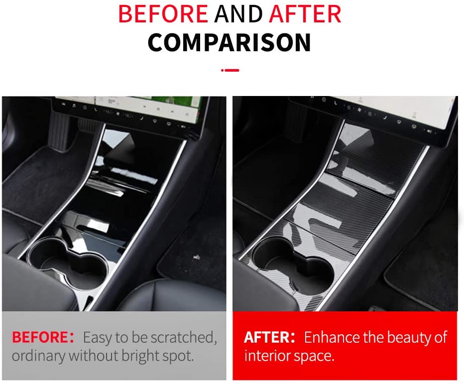 DESLE Only Fit Tesla Model 3 Center Console Cover Kit.Fit 2017-2020 Model 3, Not Fit For New Model 3. - Image 3