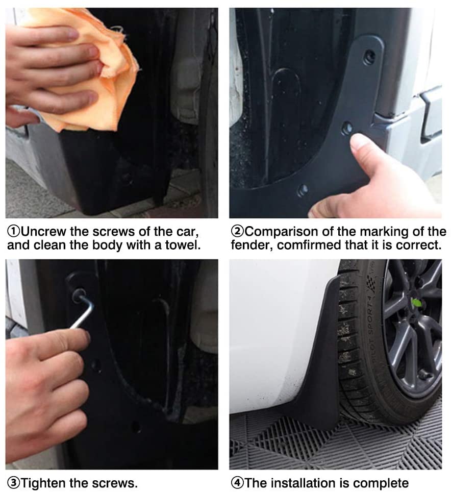 DESLE Tesla Model 3 Mud Flaps.Pack of 4.Fit 2017-2023 Model 3 - Image 5