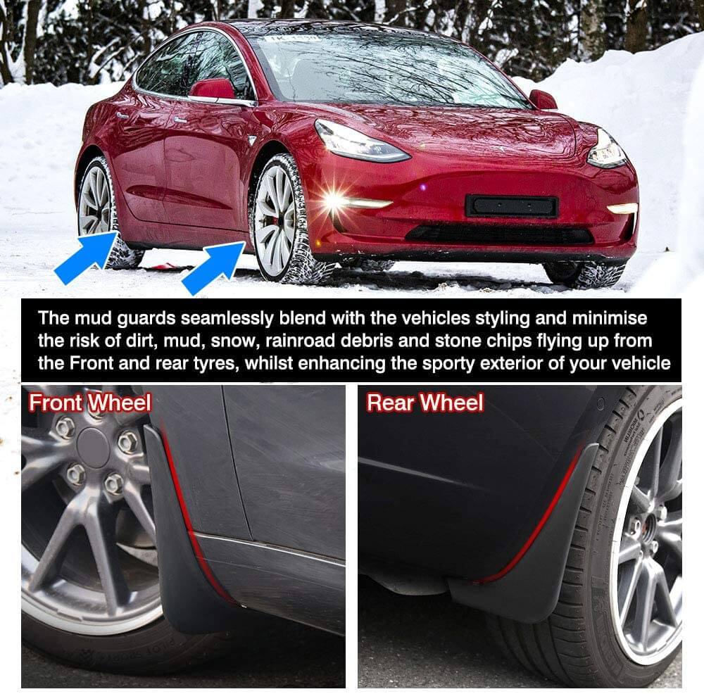 DESLE Tesla Model 3 Mud Flaps.Pack of 4.Fit 2017-2023 Model 3 - Image 2