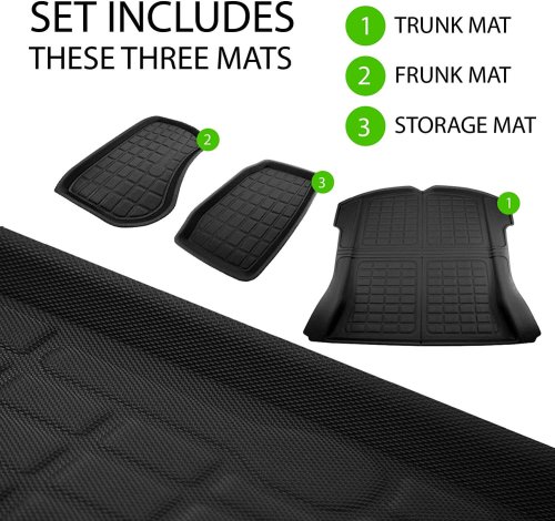 Alternative view of DESLE Tesla Model 3 Trunk Mat.Fit only For New Model 3 2020-2023. 3Pcs