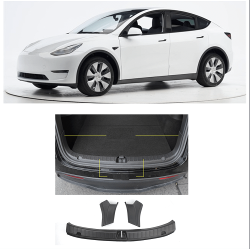 DESLE Tesla Model Y Rear Bumper Foot Plate Trunk Door Sill Guard Protector 2020-2025
