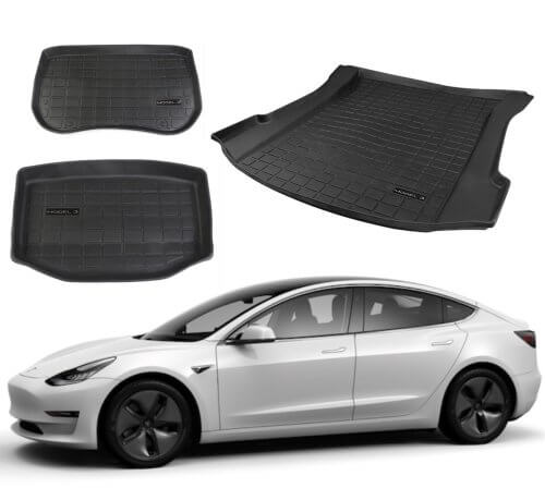 DESLE Tesla Model 3 Fully Cover 3D Trunk Mats.Only Fit New Molde 3 2020-2023.3Pcs