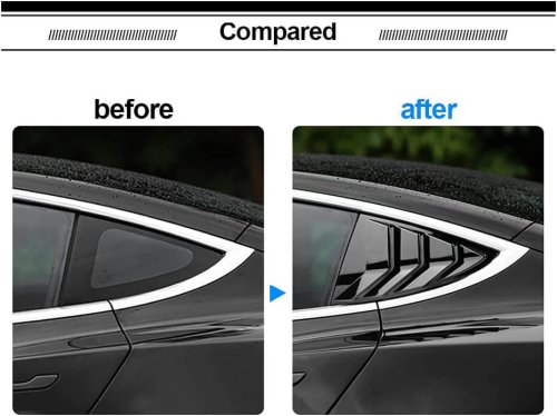 Alternative view of DESLE Rear Side Window Louvers, Air Vent Scoop Louvers for Tesla Model 3 2017-2024