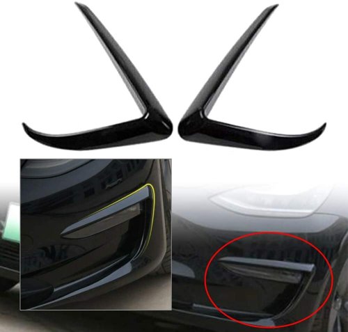 DESLE Tesla Model 3 Fog Light Trim Front Fog Light Cover.Fit Model 3 2017-2023 Black