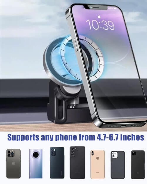 Alternative view of DESLE Tesla Model 3 And Model Y Phone Mount.Designed Specifically for Tesla Model 3 Model y, Tesla Model y And Tesla Model 3 Phone Holder.Compatible with All Phone
