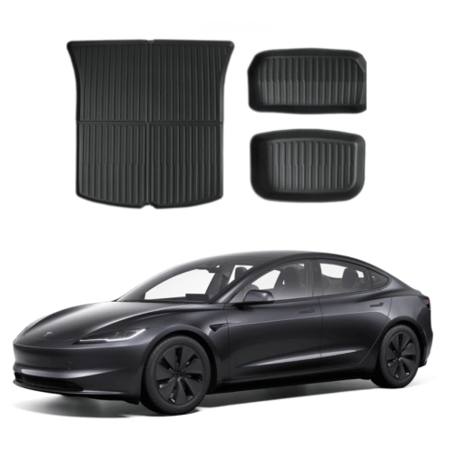 DESLE Fit 2024 Tesla Model 3 Trunk Mat.Fully Cover 3D Trunk Mats 3Pcs.