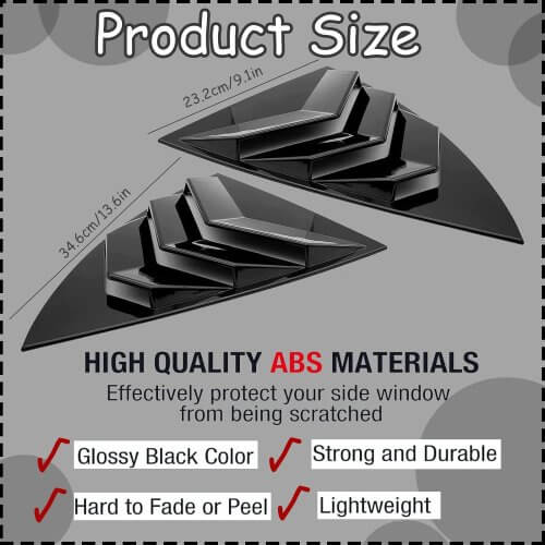 Alternative view of DESLE Tesla Model Y Side Window Louvers 2020-2024 Air Vent Scoop Louvers Shades Cover Blinds with 3M Tape (Black)