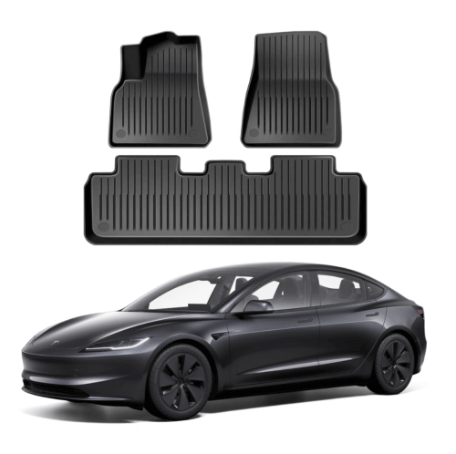DESLE Only Fit 2024 New Tesla Model 3 Floor Mats 3D Full Cover.3pcs