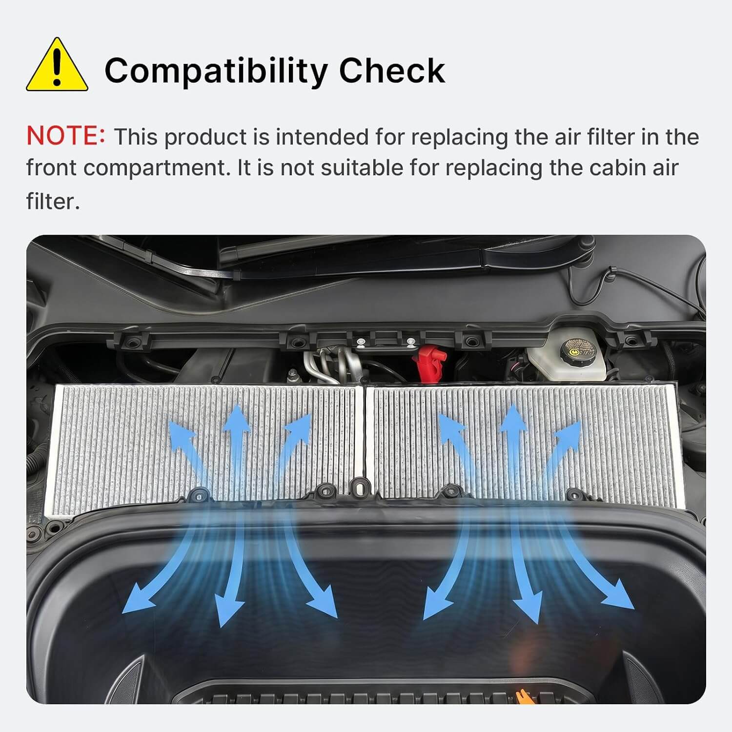 DESLE 6PCS Cabin Air Filter for Tesla Model Y 2020-2026, 2 Cabin Filters + 4 Front Trunk Air Intake Filters, Multi-Layer Activated Carbon HVAC Filter Replacement - Image 3