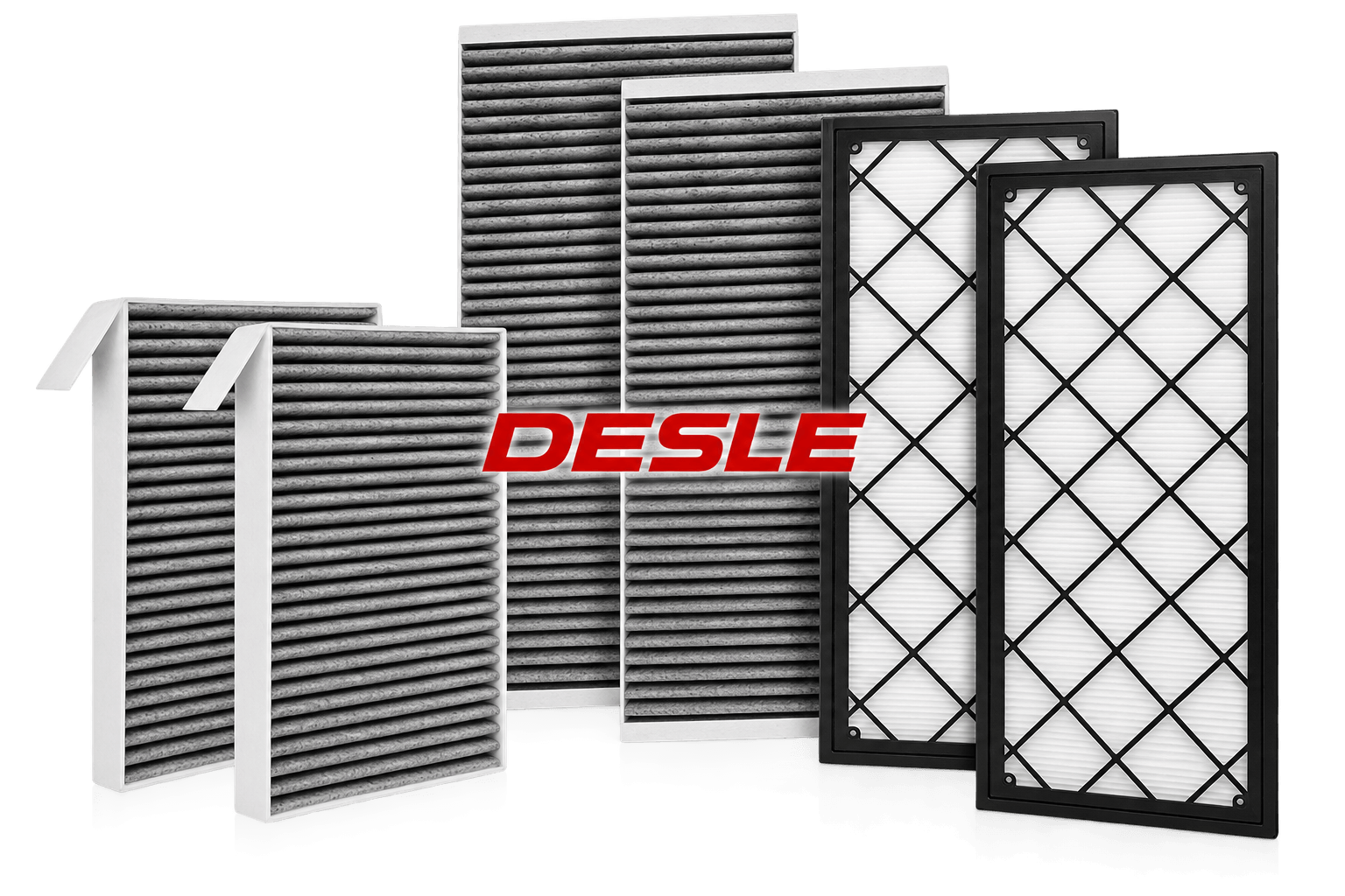 DESLE 6PCS Cabin Air Filter for Tesla Model Y 2020-2026, 2 Cabin Filters + 4 Front Trunk Air Intake Filters, Multi-Layer Activated Carbon HVAC Filter Replacement